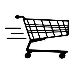 Cart icon with clear space guide