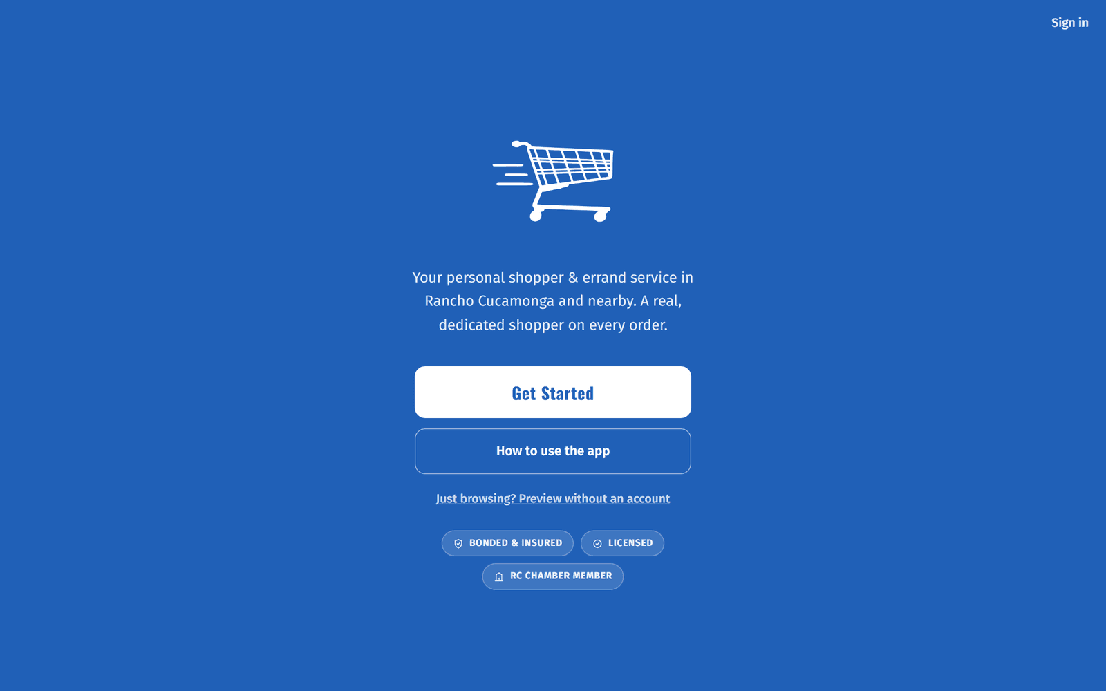 Screenshot of the Shop with Aaron Web App website