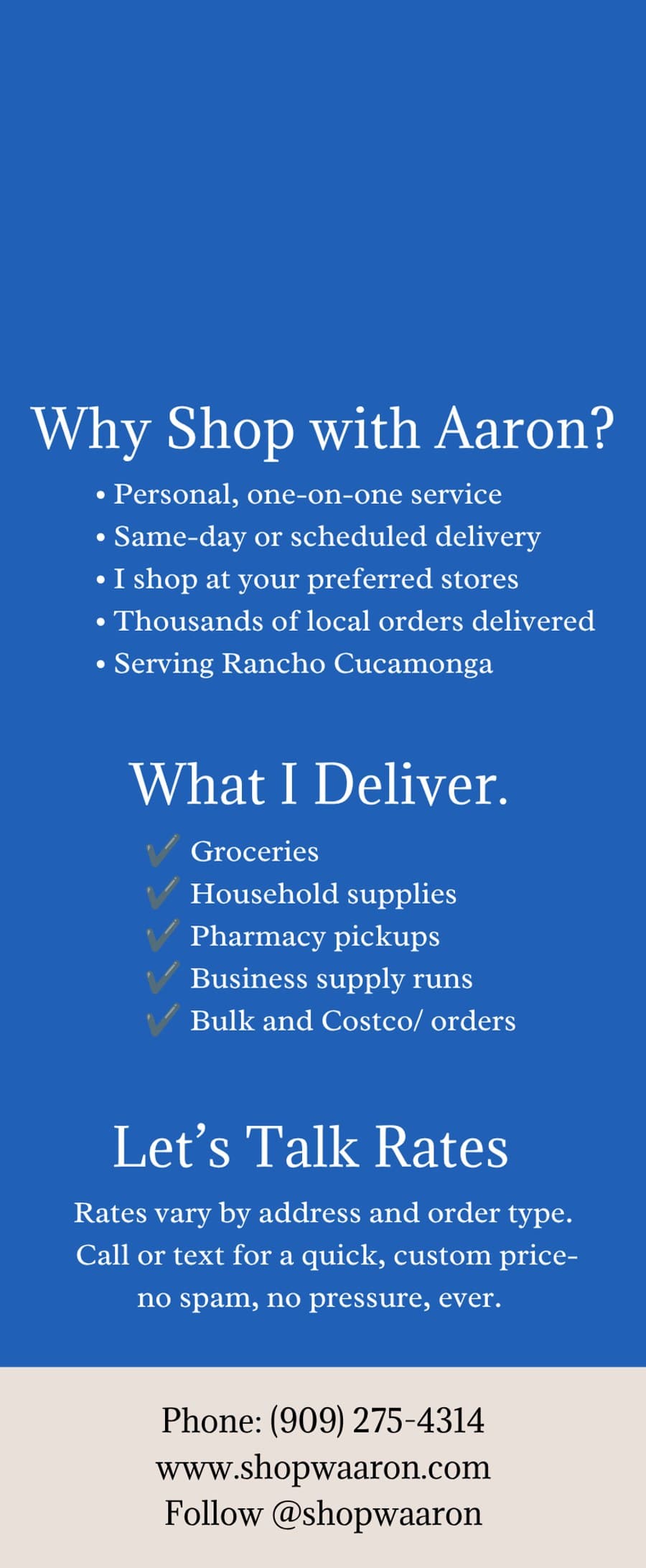Door hanger back listing services and delivery details